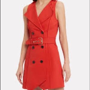 Derek Lam 10 Crosby Red Belted Trench Dress